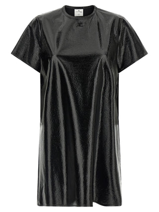 Black Viscose Short Dress