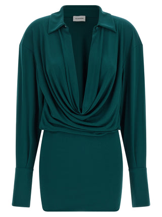 Bicolor Polyester Short Dress