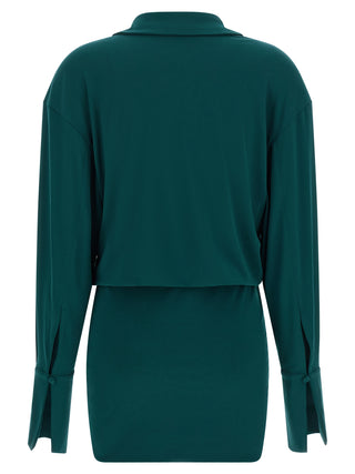 Bicolor Polyester Short Dress
