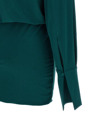 Bicolor Polyester Short Dress