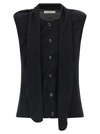 Black Wool Sleeveless Jacket