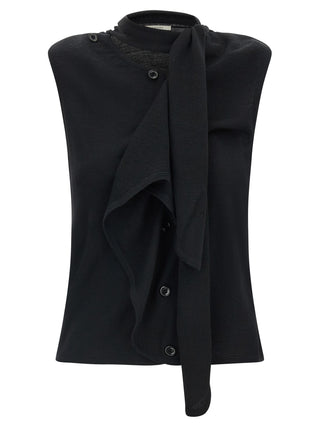 Black Wool Sleeveless Jacket