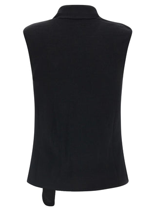 Black Wool Sleeveless Jacket