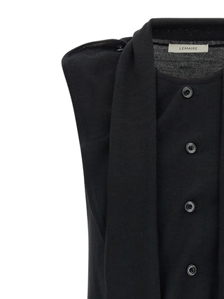 Black Wool Sleeveless Jacket