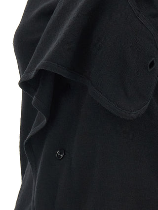 Black Wool Sleeveless Jacket