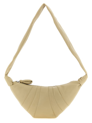 Beige Lamb Leather Shoulder Bag