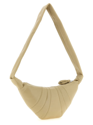 Beige Lamb Leather Shoulder Bag