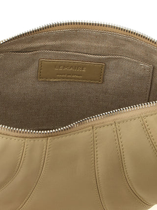 Beige Lamb Leather Shoulder Bag