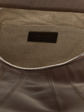 Brown Lamb Leather Shoulder Bag