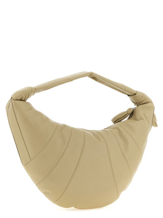 Beige Lamb Leather Shoulder Bag