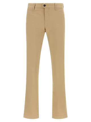 Beige Cotton Chino Pants