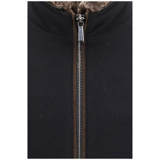 Black Cashmere Bomber