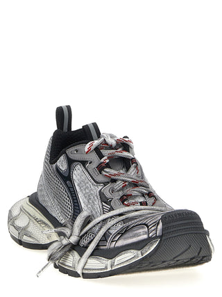 Gray Polyethylene Athletic Sneakers