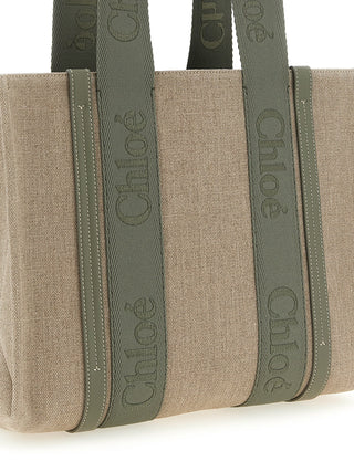 Bicolor Linen Tote Bag