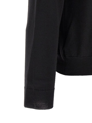 Black Virgin Wool Cardigan
