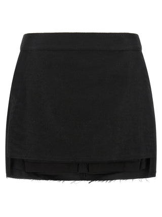 Black Ramie Long Skirt