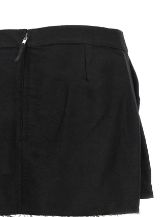 Black Ramie Long Skirt