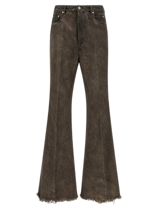 Gray Cotton Bootcut Jeans