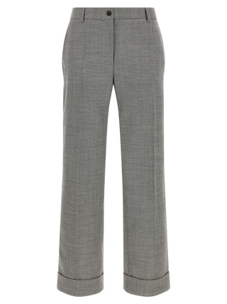 Gray Wool Flared Pants