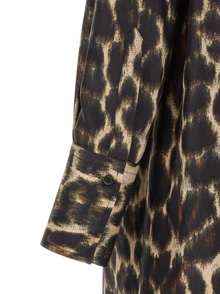 Brown Silk Long Dress