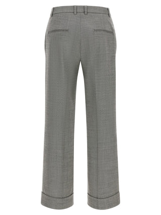 Gray Wool Flared Pants