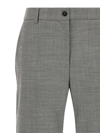 Gray Wool Flared Pants
