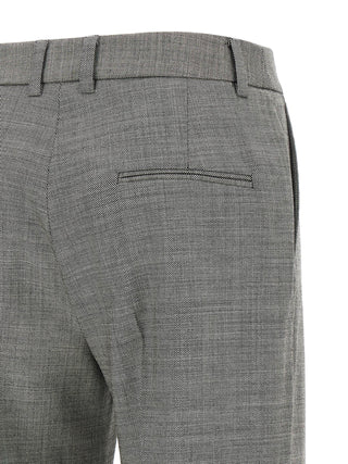 Gray Wool Flared Pants