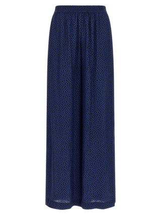 Blue Viscose Casual Pants