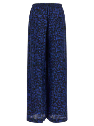 Blue Viscose Casual Pants