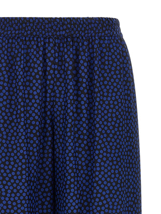 Blue Viscose Casual Pants