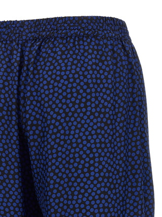 Blue Viscose Casual Pants