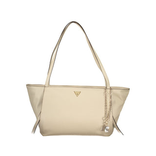 Beige Polyurethane Women's Bag