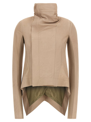 Beige Lamb Leather Leather Jacket