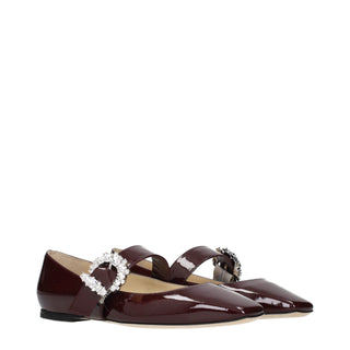 Red Leather Ballet Flats