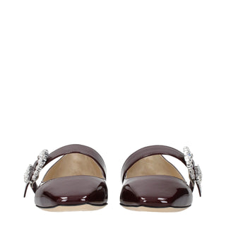 Red Leather Ballet Flats