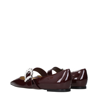 Red Leather Ballet Flats