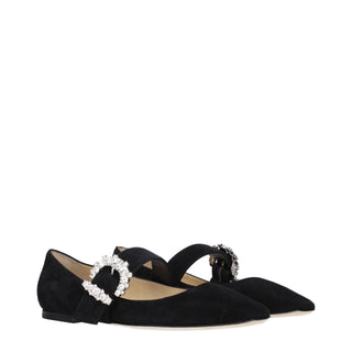 Black Leather Ballet Flats