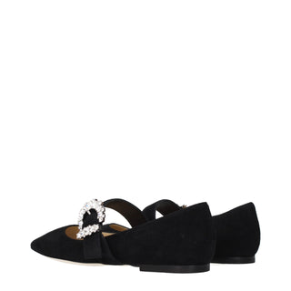 Black Leather Ballet Flats