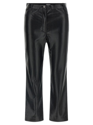 Black Polyester Casual Pants