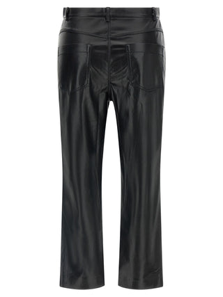 Black Polyester Casual Pants