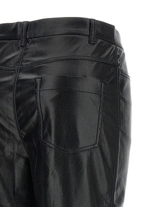 Black Polyester Casual Pants