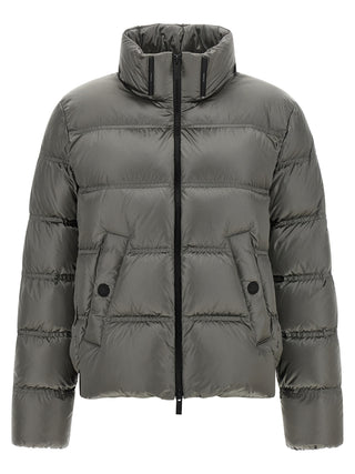 Gray Polyamide Full-Length Jacket