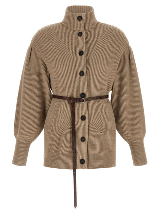 Beige Virgin Wool Cardigan