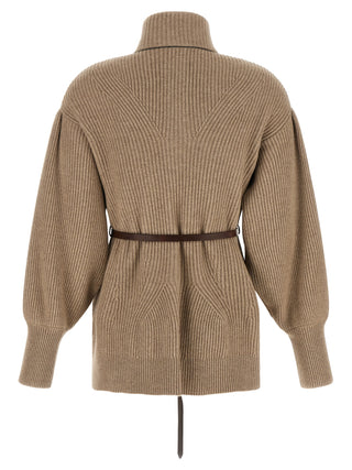 Beige Virgin Wool Cardigan