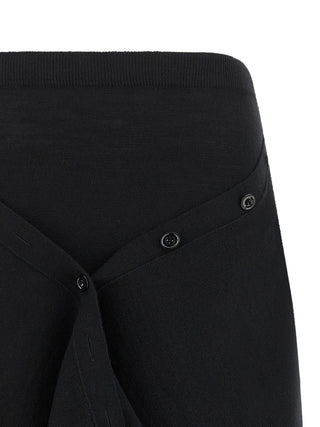 Black Wool Midi Skirt