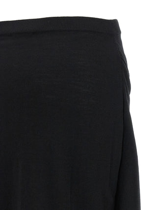 Black Wool Midi Skirt