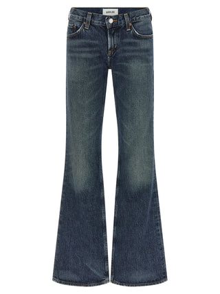 Blue Cotton Bootcut Jeans