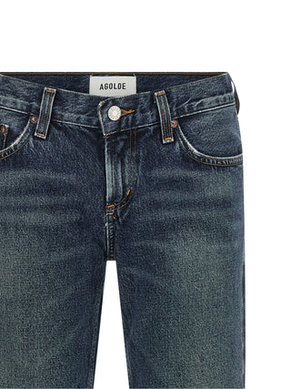Blue Cotton Bootcut Jeans