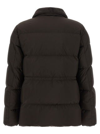 Brown Polyamide Full-Length Jacket