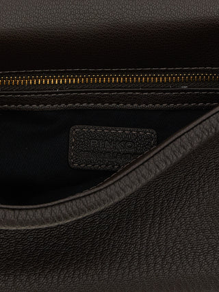 Brown Lamb Leather Crossbody Bag